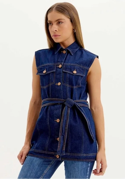 Colete Jeans Alongado – Myft