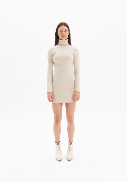 Vestido Curto Gola Alta  - Myft