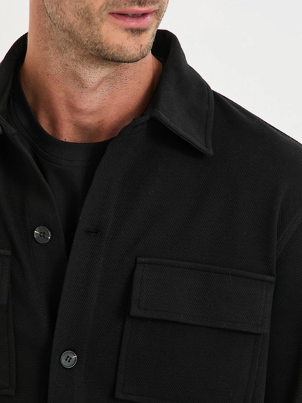 Jaqueta Overshirt Em Sarja - Jab