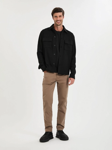 Jaqueta Overshirt Em Sarja - Jab