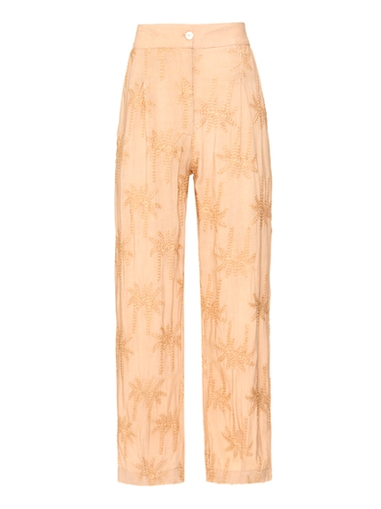 Calça Reta com Bordado - Jab