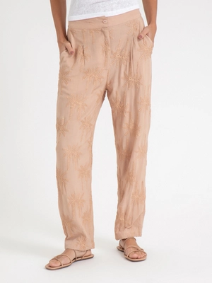 Calça Reta com Bordado - Jab