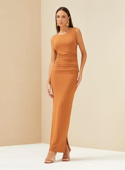 Vestido Longo Com Franzido – Forum