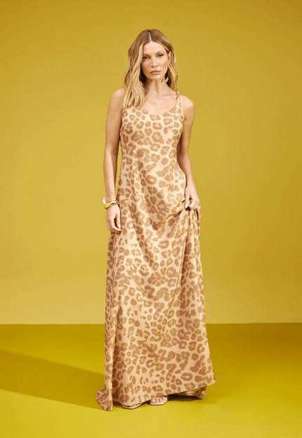 Vestido Longo Animal Print - Bana Bana