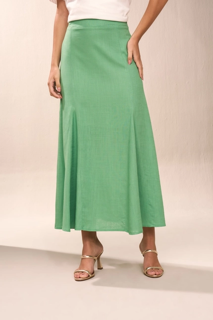 Saia Midi em Linho – Yexx