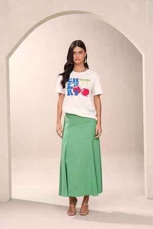 Saia Midi em Linho – Yexx