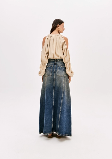 Saia Jeans Longa Estonada – Myft