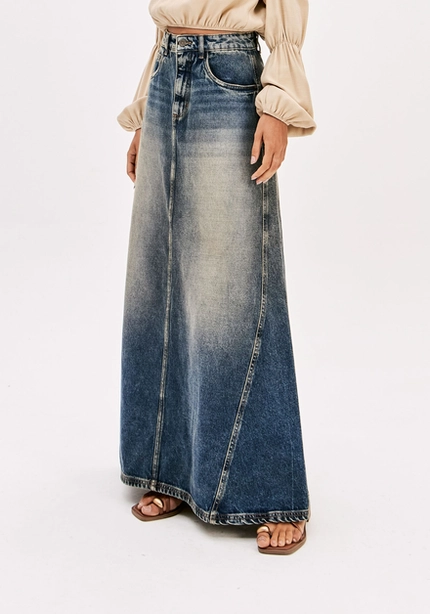 Saia Jeans Longa Estonada – Myft