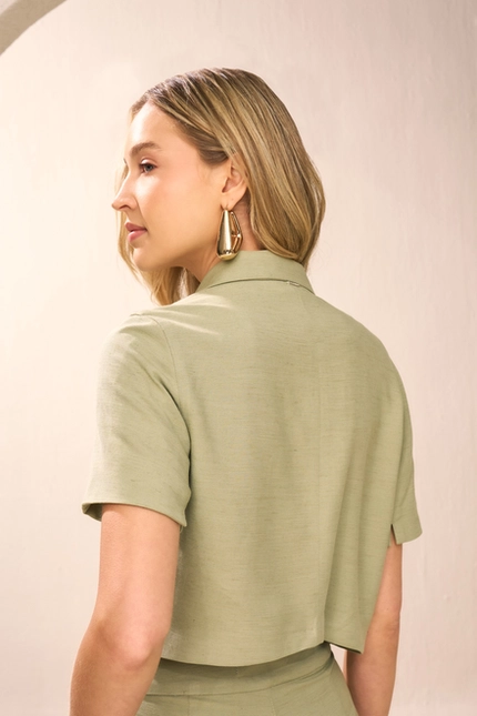 Blusa Cropped com Botões – Yexx