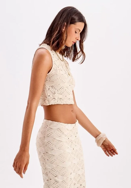 Blusa Cropped em Renda – Myft