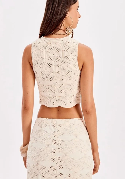 Blusa Cropped em Renda – Myft