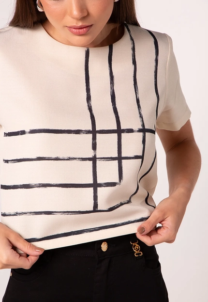 T-Shirt Estampa Geométrica – Bana Bana