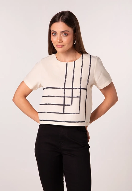T-Shirt Estampa Geométrica – Bana Bana