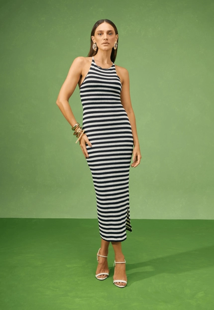 Vestido Midi Listrado – Bana Bana