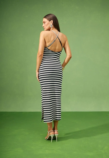 Vestido Midi Listrado – Bana Bana