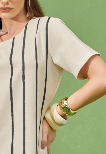 Vestido Longo Estampa Geométrica – Bana Bana
