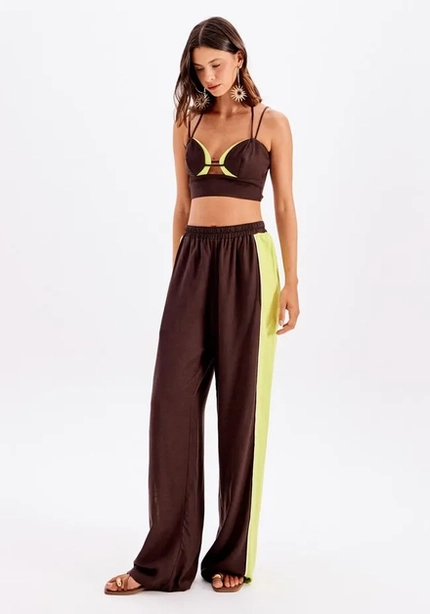 Top Cropped Bicolor com Recortes – Myft