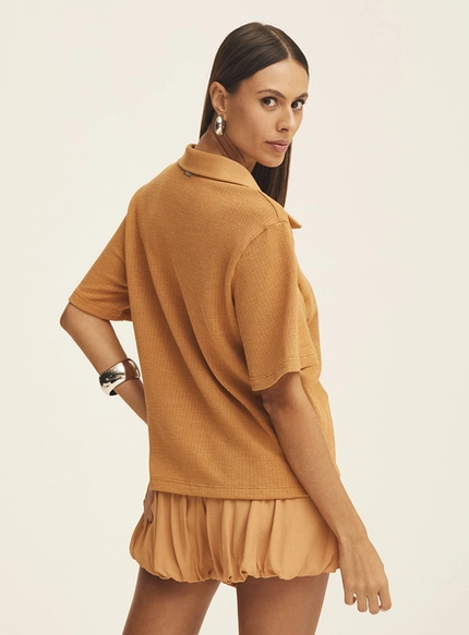 Blusa Gola Polo com Textura – Forum