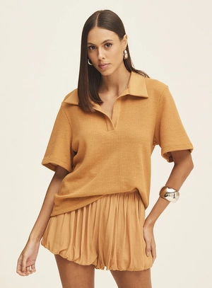 Blusa Gola Polo com Textura – Forum