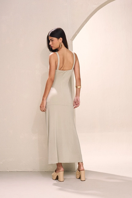 Vestido Midi Drapeado – Yexx
