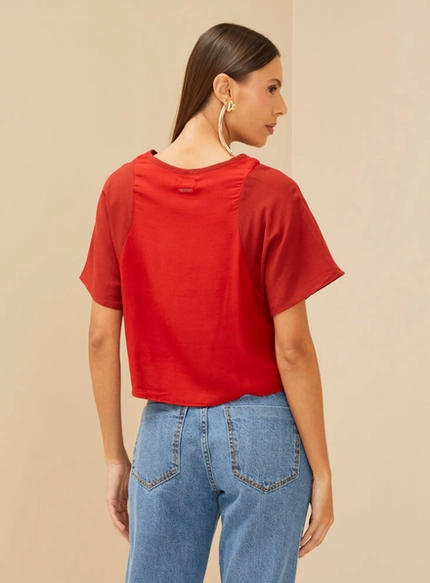 Camiseta Básica Detalhe Em Linho – Forum