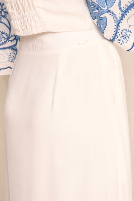 Saia Long Midi Bordada – Yexx
