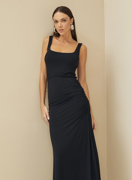 Vestido Longo Acinturado – Forum