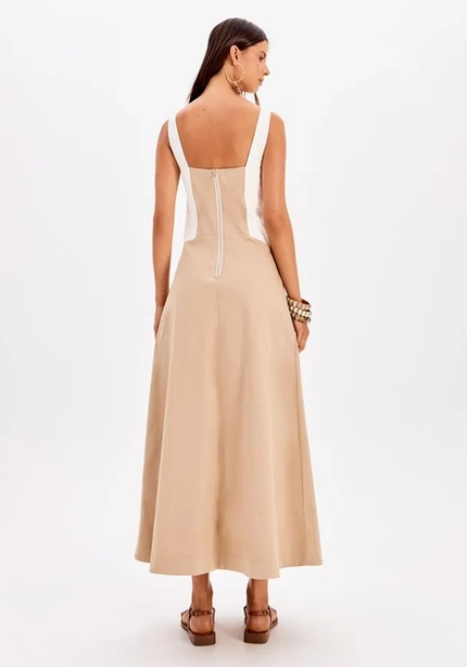 Vestido Longo De Alças Com Recortes – Myft
