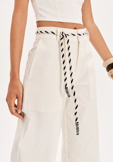 Calça Reta Com Cinto Cordão – Myft