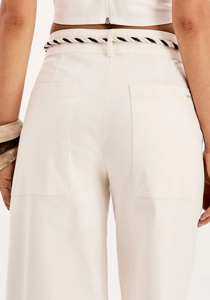 Calça Reta Com Cinto Cordão – Myft