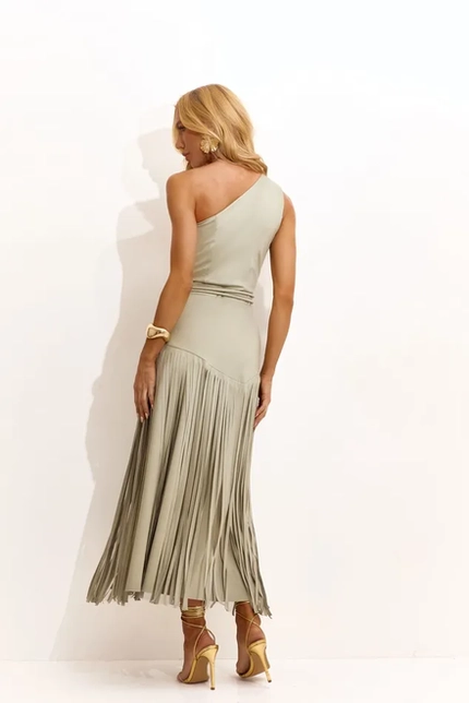 Vestido Ombro Único Franjas - Lilly Belle