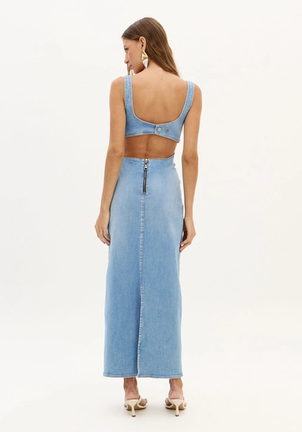 Vestido Jeans Midi Alças  - Myft