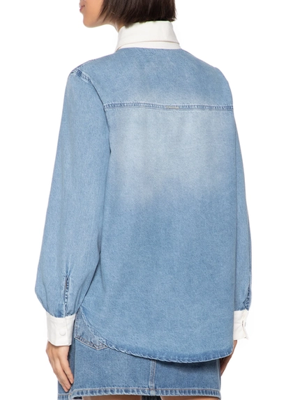 Camisa Jeans com Gola Contrastante – MyFT