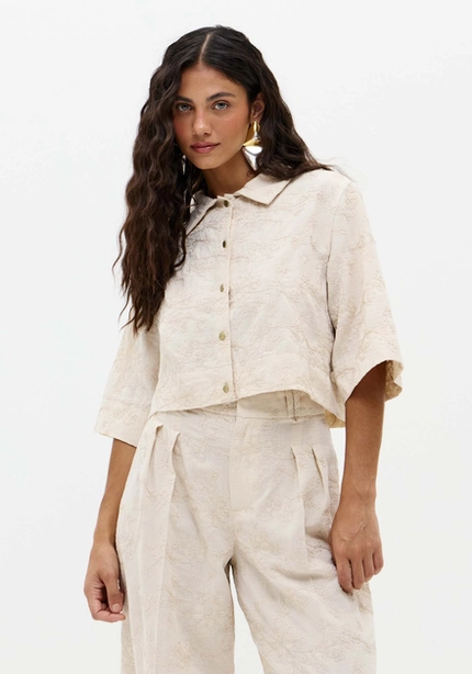 Camisa Cropped Bordada – Myft