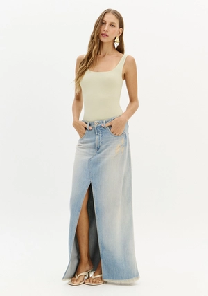 Saia Jeans Longa Fenda – Myft
