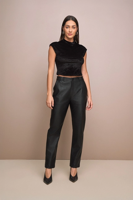 Blusa Sem Manga em Veludo – Yexx