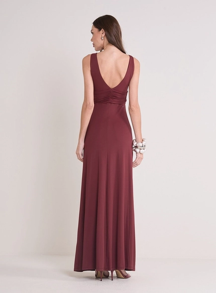Vestido Longo Drapeado – Forum