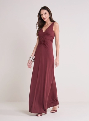Vestido Longo Drapeado – Forum