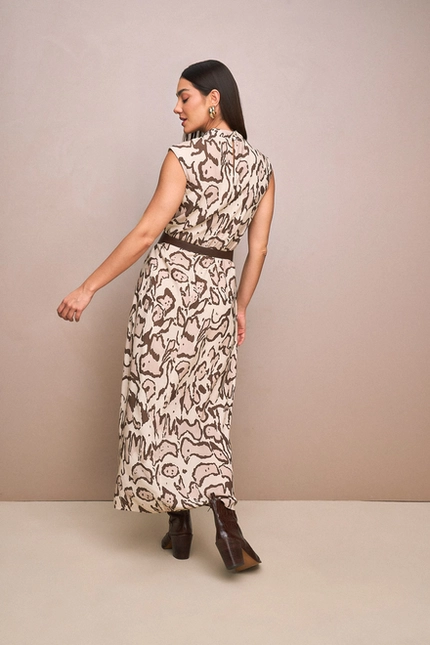 Vestido Long Midi Animal Print – Yexx