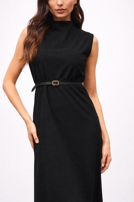 Vestido Longo Liso com Cinto – Bana Bana