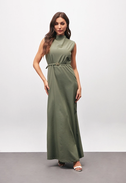 Vestido Longo Liso com Cinto – Bana Bana