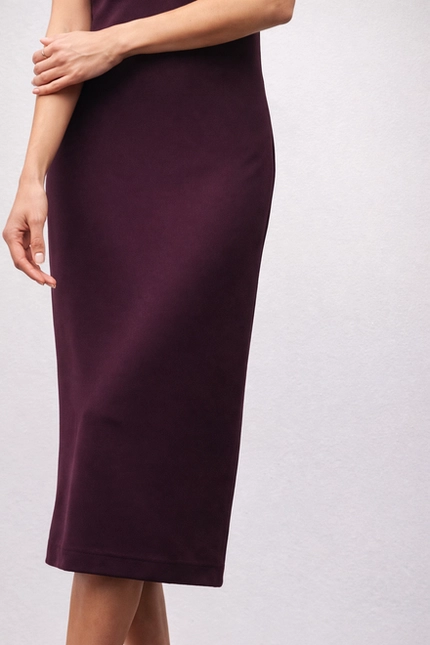 Vestido Midi Liso Gola Alta – Bana Bana