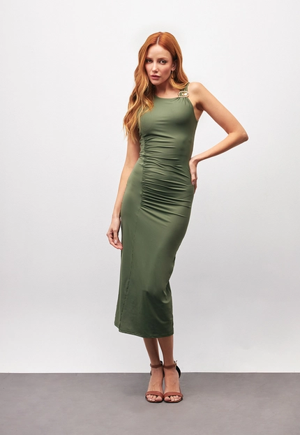 Vestido Midi Franzido – Bana Bana