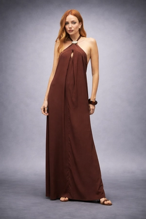 Vestido Longo Detalhe Decote – Bana Bana