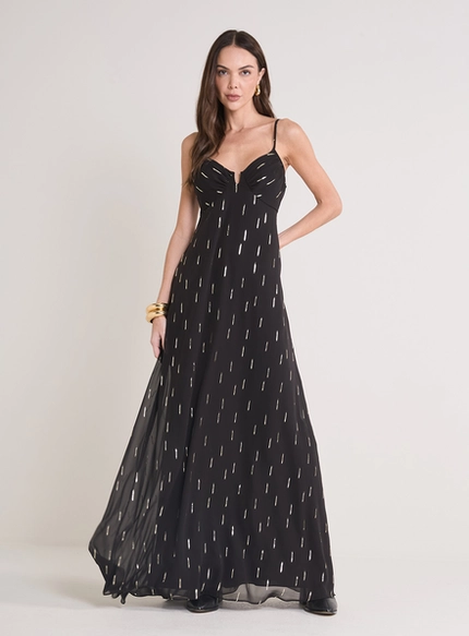 Vestido Longo Metalizado – Forum