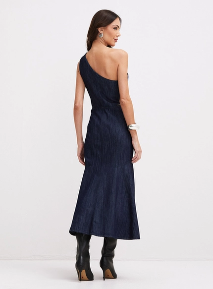 Vestido Jeans Midi Alça Única - Forum