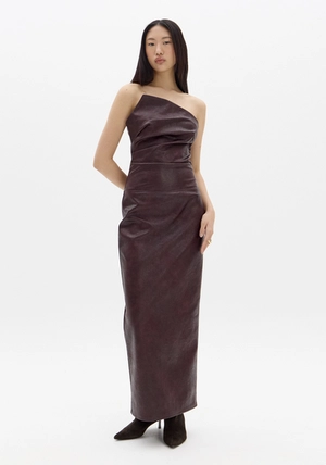 Vestido Suiper Midi em Couro - Myft