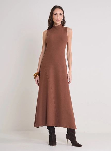 Vestido Midi Gola Alta – Forum
