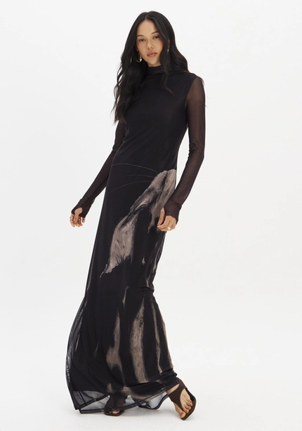 Vestido Longo Estampado – Myft