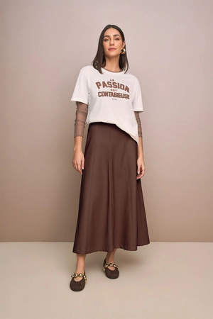 Saia Midi em PU - Yexx